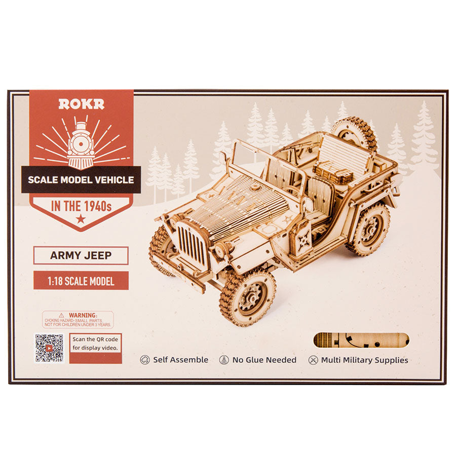 ROKR Army Jeep Modellbau 3D Holzpuzzle