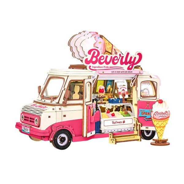 Rolife Beverly's Eiscreme-Wagen 3D Holzpuzzle