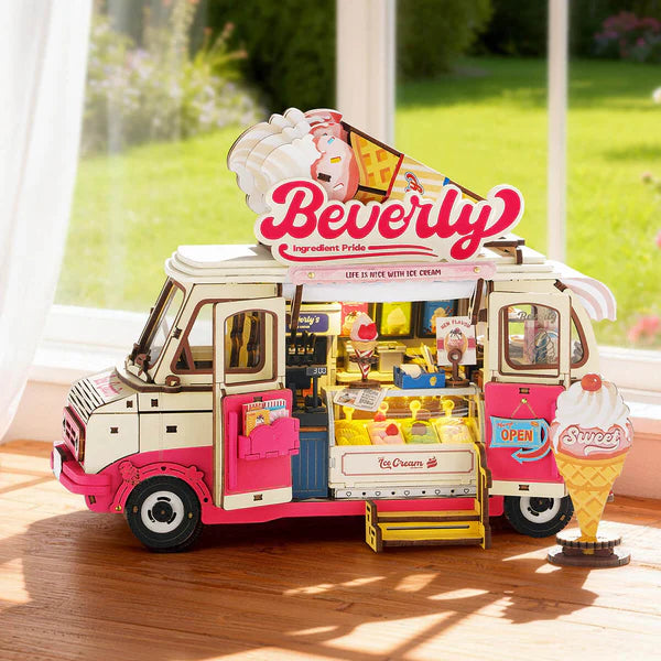 Rolife Beverly's Eiscreme-Wagen 3D Holzpuzzle