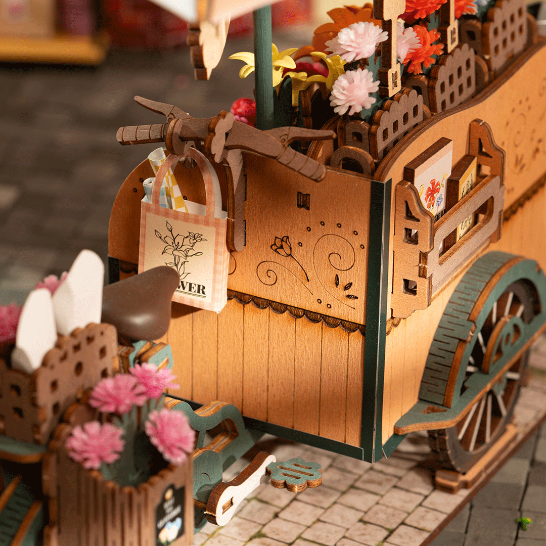 Rolife Blumenwagen 3D Holzpuzzle
