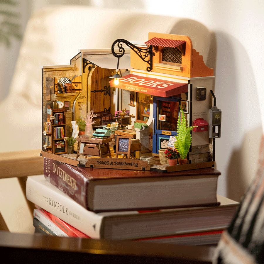 Rolife Eck-Buchhandlung DIY Miniaturhaus