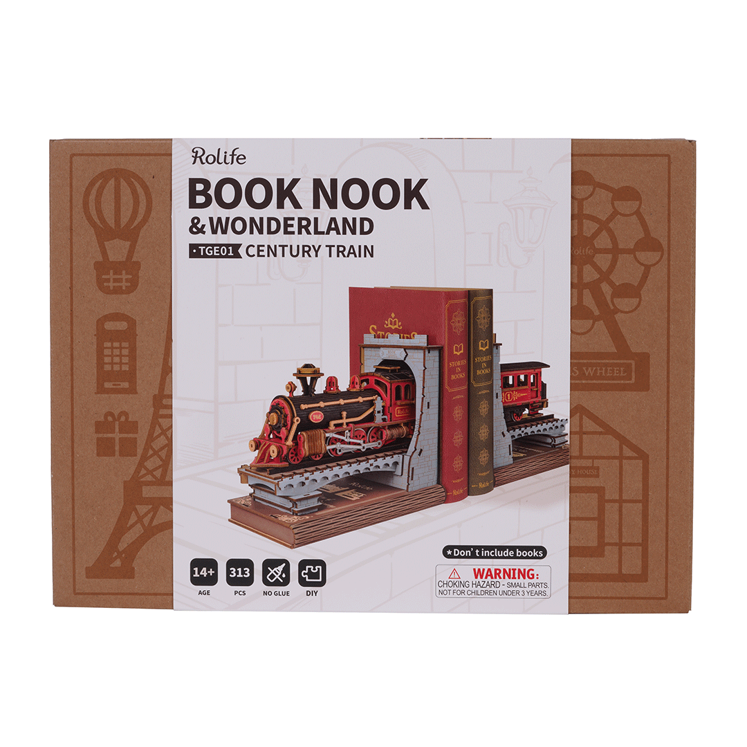 Rolife Century Train DIY Bücherstütze