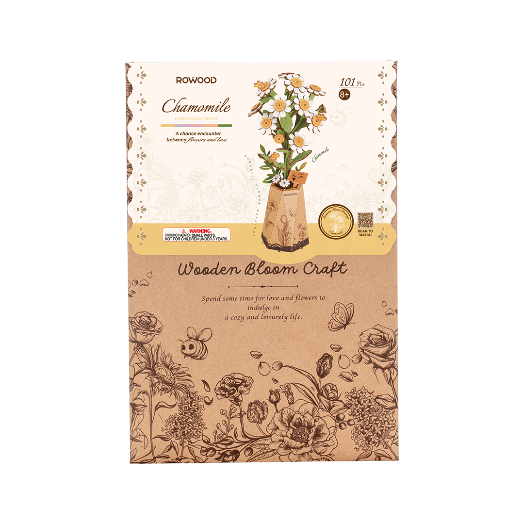 Rowood Holzblume 3D Holzpuzzle Kamille