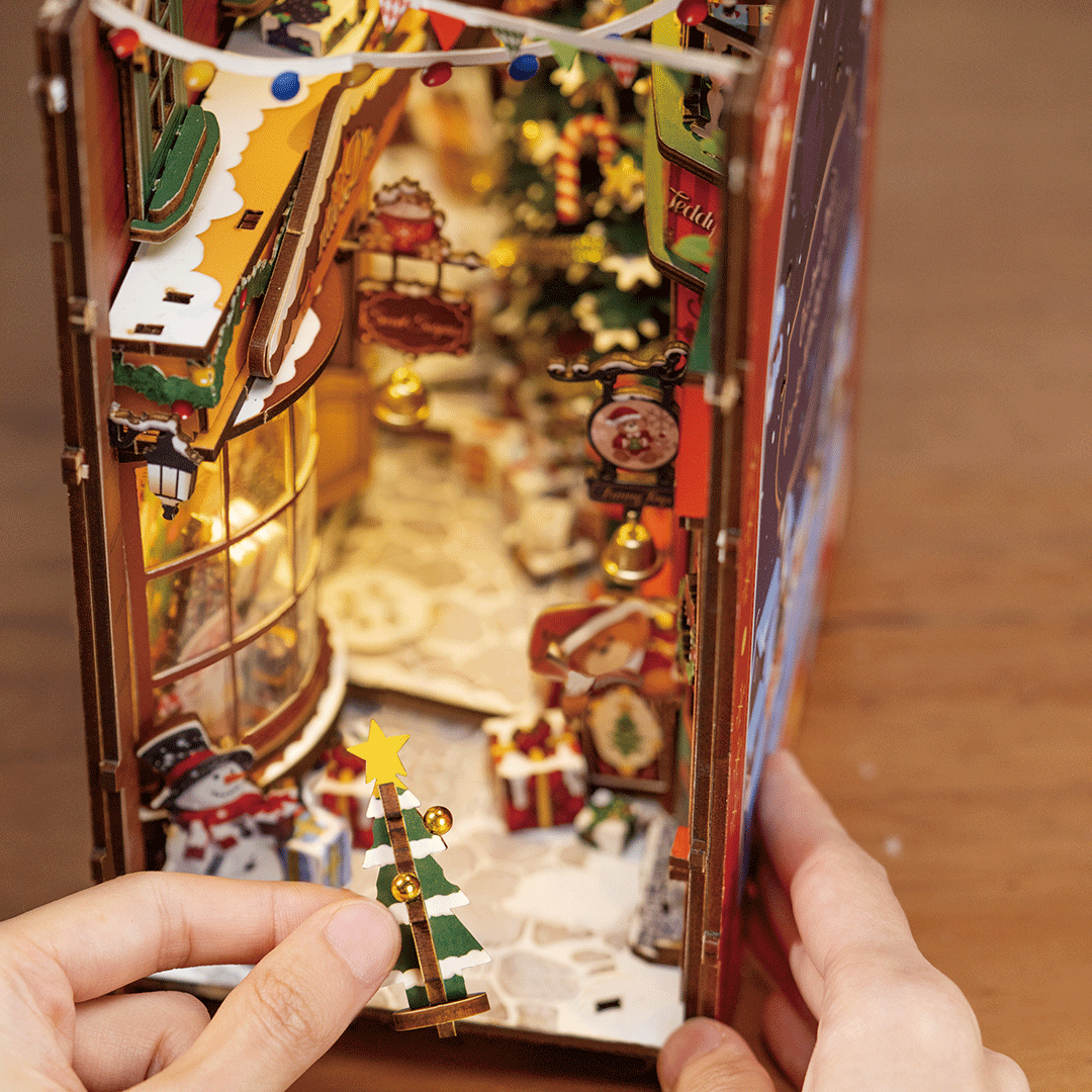 Rolife Weihnachts-Straße DIY Book Nook