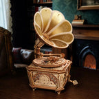 ROKR Diva Grammophon Spieluhr Holz 3D Puzzle
