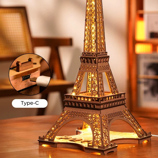 Rolife Nacht des Eiffelturms 3D-Holzpuzzle