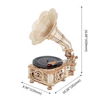 ROKR Klassisches Grammophon 3D Holzpuzzle (Elektrische Version)