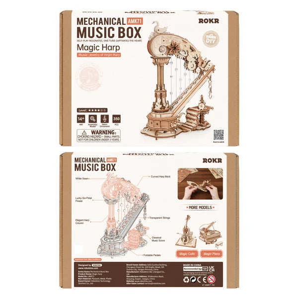 ROKR Magische Harfen-Spieluhr aus Holz 3D-Puzzle