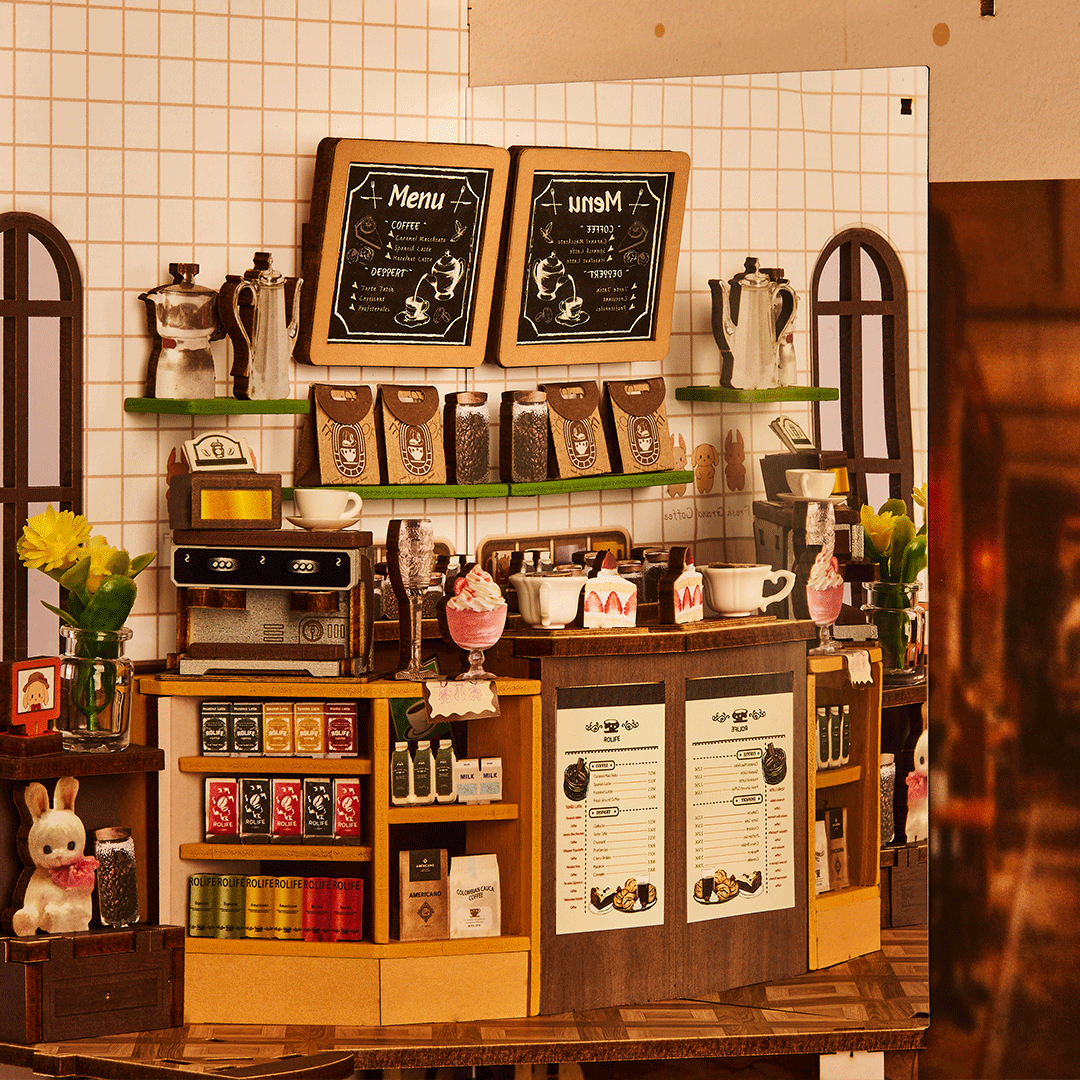 Rolife Holiday Cafe DIY Bücherregal-Einsatz