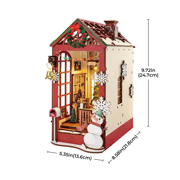 Rolife Weihnachtliches Indoor-Szenen Book Nook