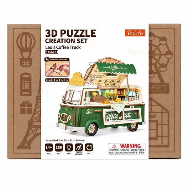 Rolife Leo's Coffee Truck 3D Holzpuzzle
