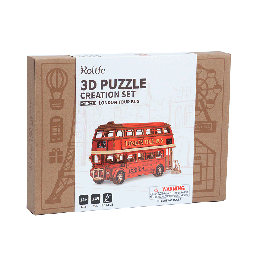 Rolife London Doppeldeckerbus 3D Holzpuzzle