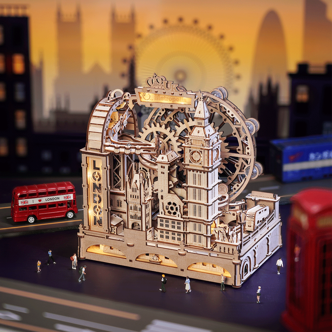 ROKR London Marmor Murmelbahn Holz 3D Puzzle