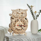 ROKR Eulen-Uhr Mechanisches 3D-Holzpuzzle