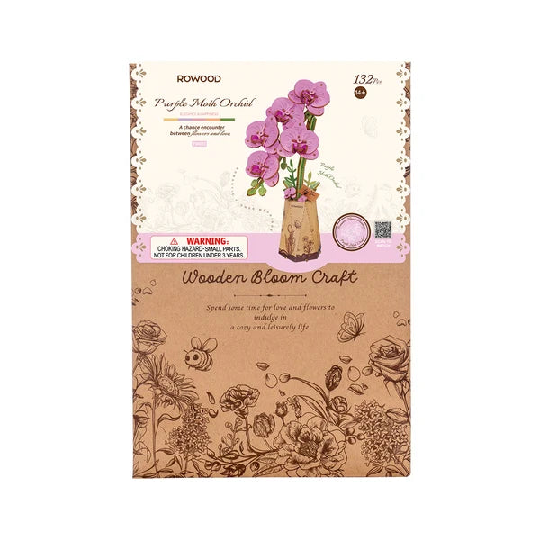 Rowood Lila Orchidee DIY Blumen 3D Holzpuzzle