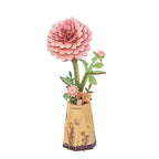 Rowood Holzblume 3D-Holzpuzzle Rosa Dahlie