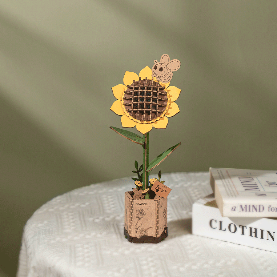 Rowood Wooden Flower 3D Puzzle Sonnenblume