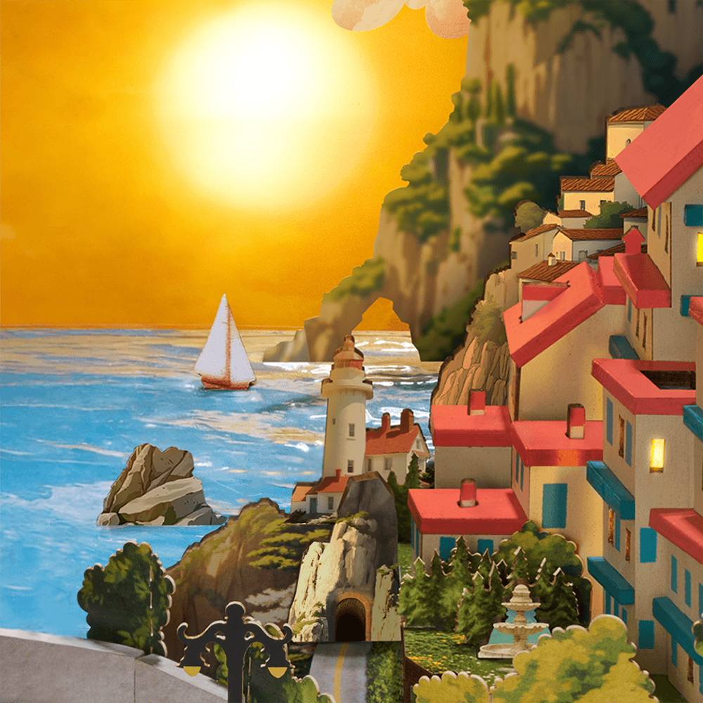 Rolife Sunset Isle DIY-Bücherregal-Einsatz