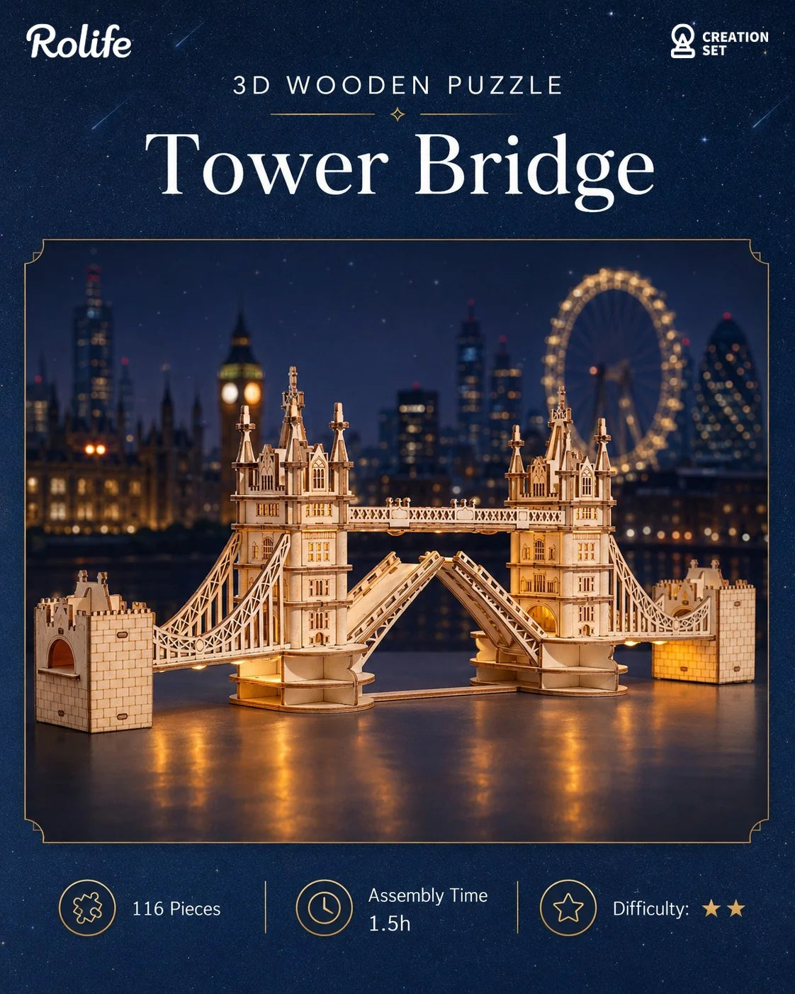 Rolife Tower Bridge mit LED-Beleuchtung