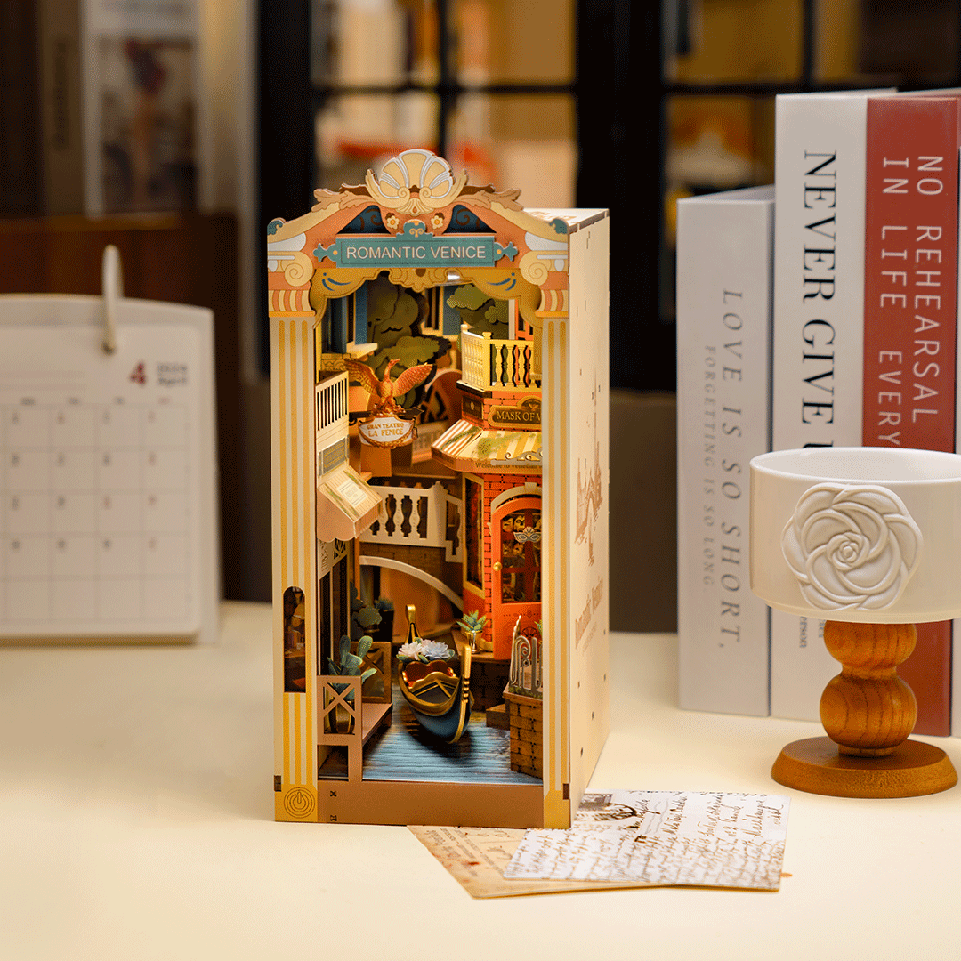 Rolife Romantisches Venedig DIY-Bücherregaleinsatz