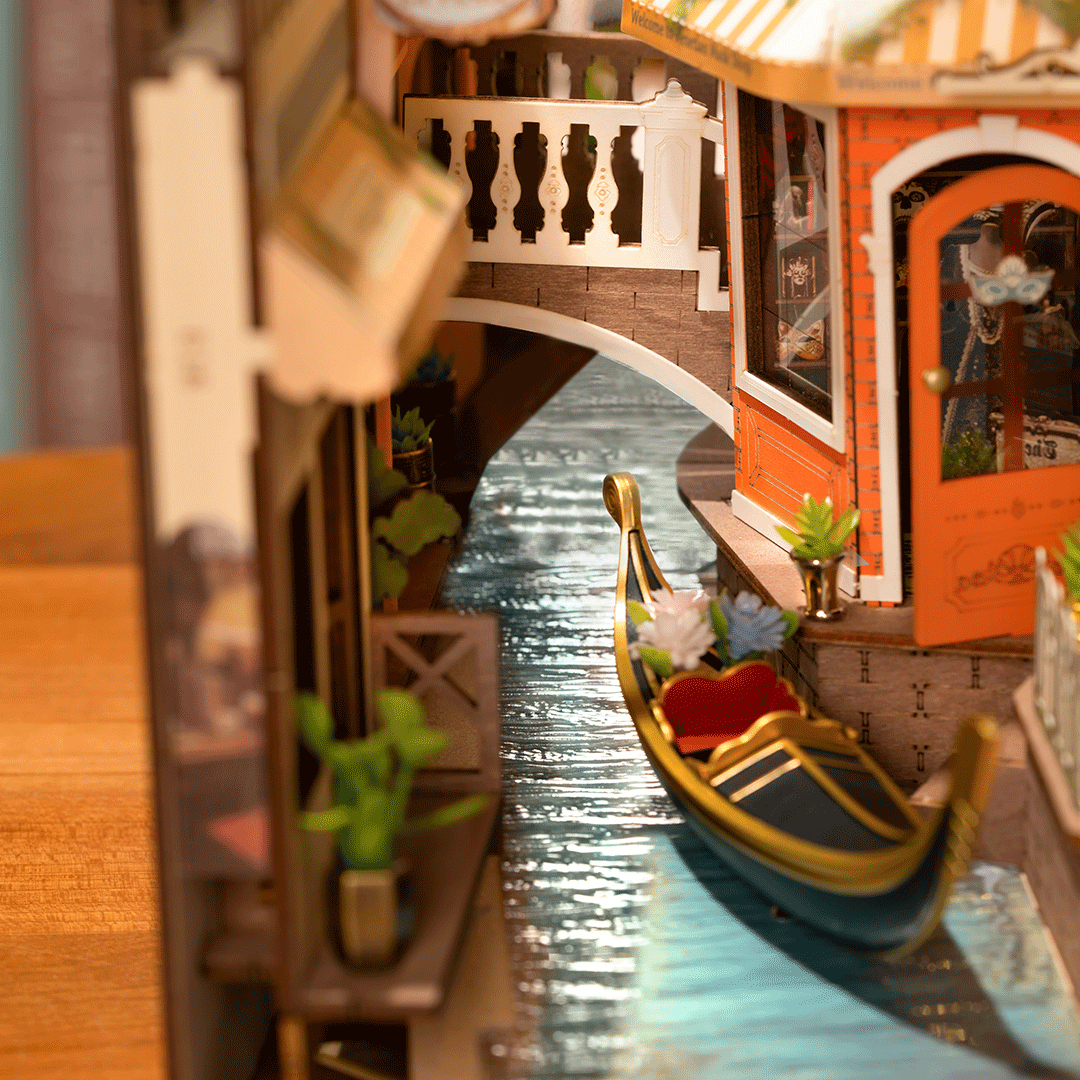 Rolife Romantisches Venedig DIY-Bücherregaleinsatz