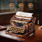 ROKR Mechanische Schreibmaschine Holz 3D Puzzle (Magic Version)