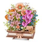 Rowood Holz Blühendes Buch DIY Blumenstrauß 3D Puzzle